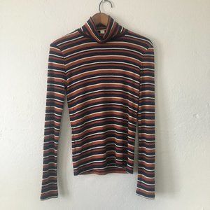 Madewell Ribbed Striped Turtleneck Top